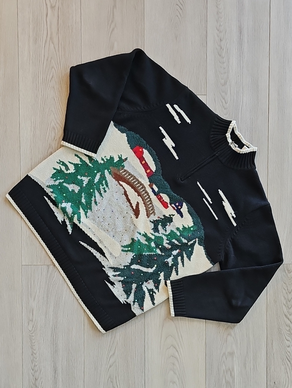 Tabi Holiday Collection Ugly Christmas Winter Pullover Sweater, Med